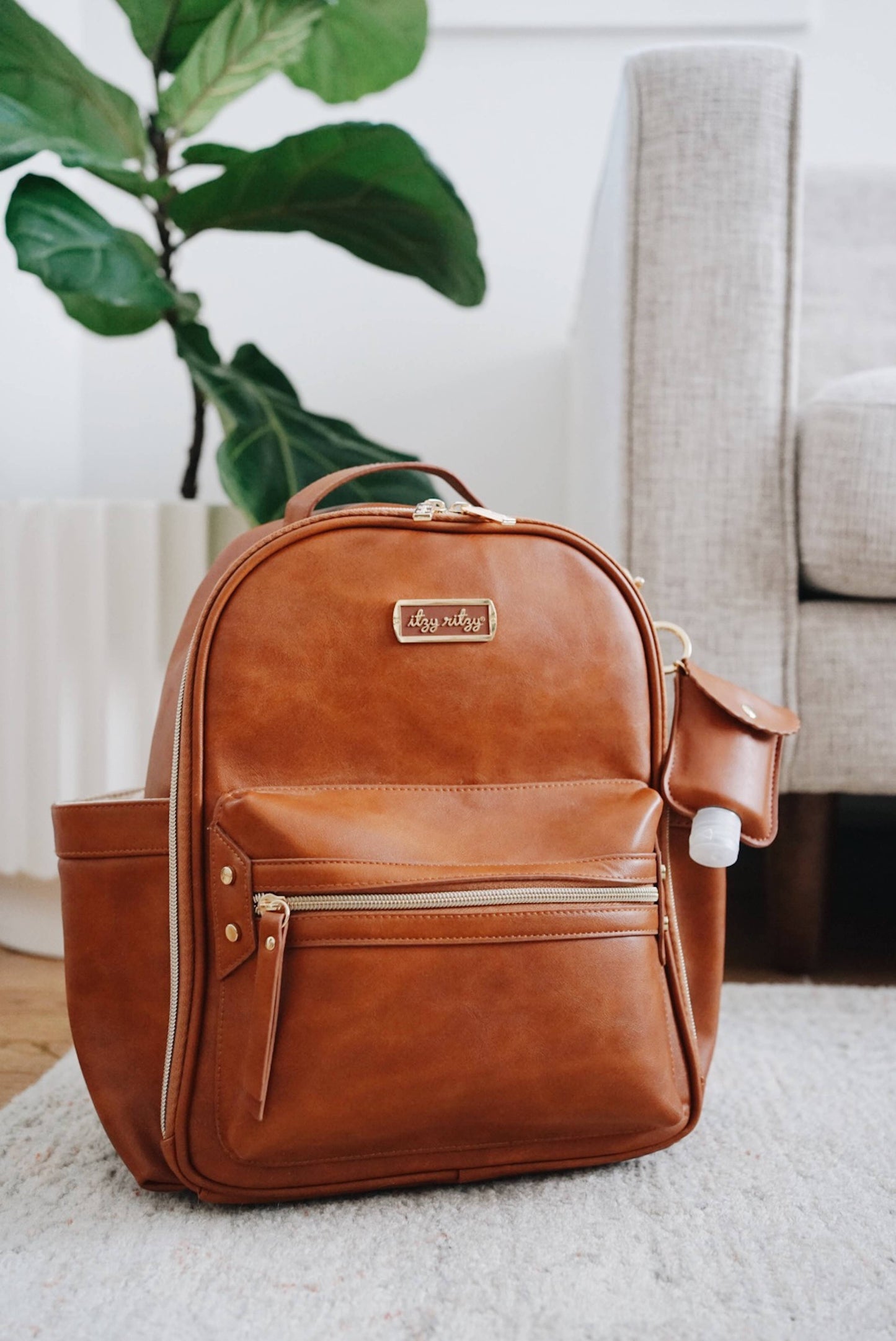 Mini Diaper Bag Backpack - Cognac