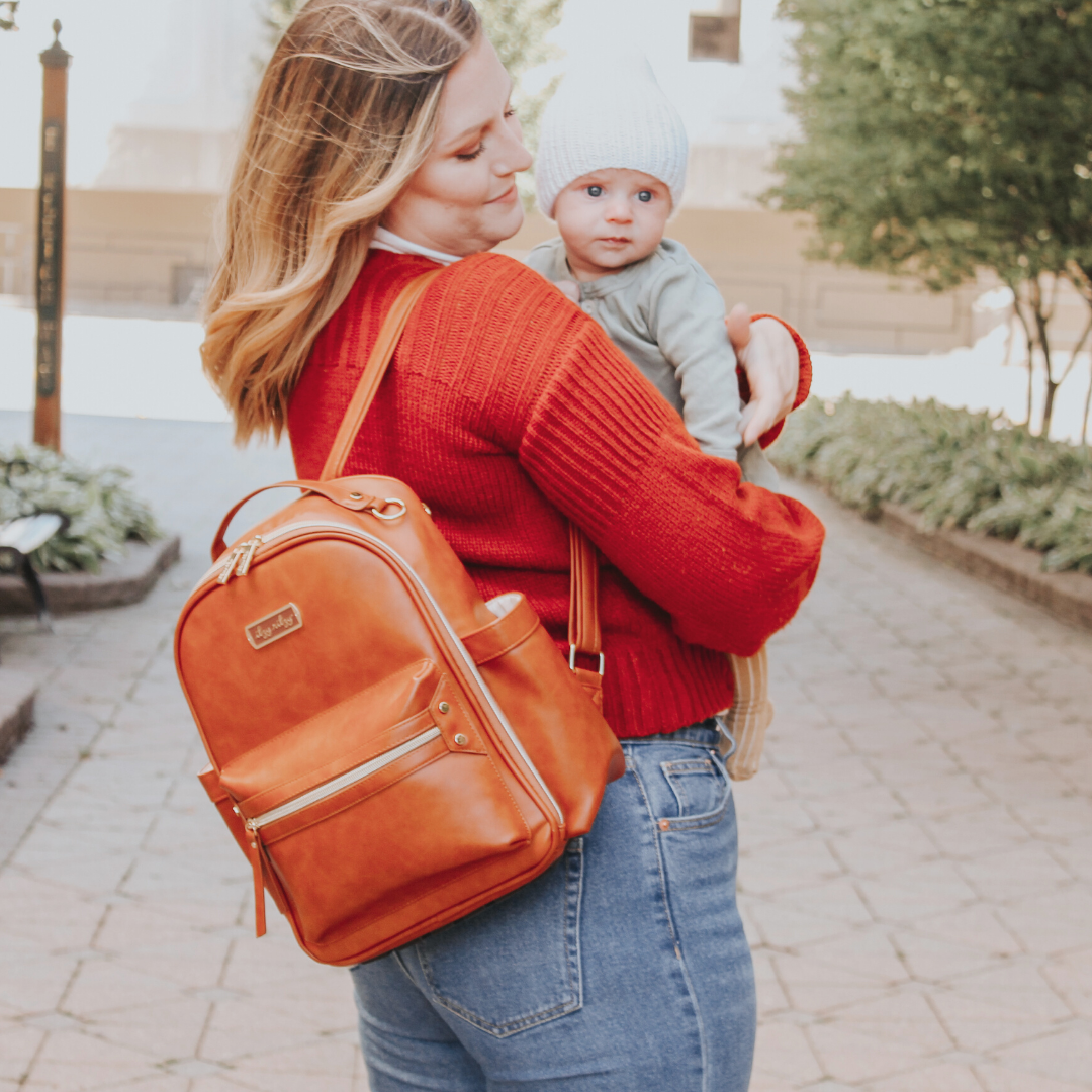 Mini Diaper Bag Backpack - Cognac