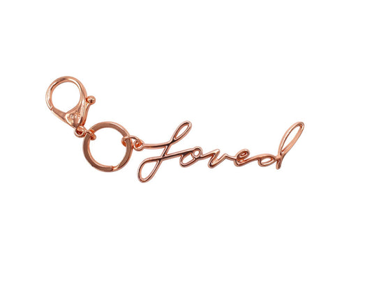 Rose Gold Loved Charm Keychain