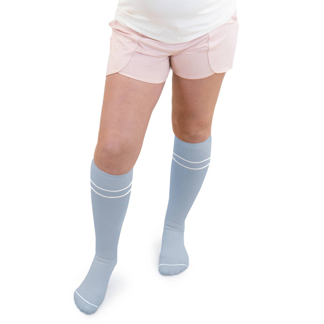 Maternity & Postpartum Compression Socks 2 Pack: Slate Blue & Black