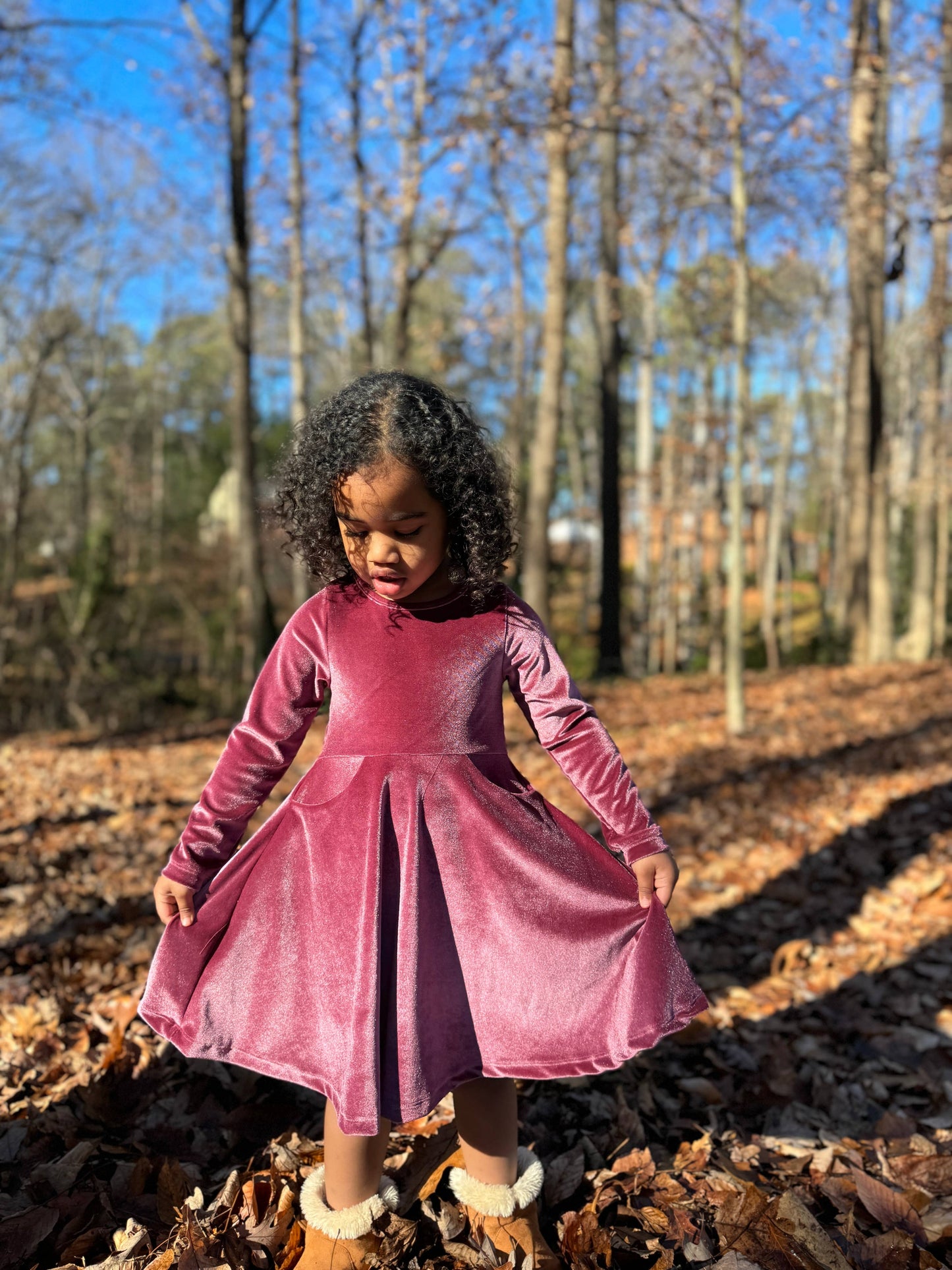 Merilee Dress in Cranberry Velvet