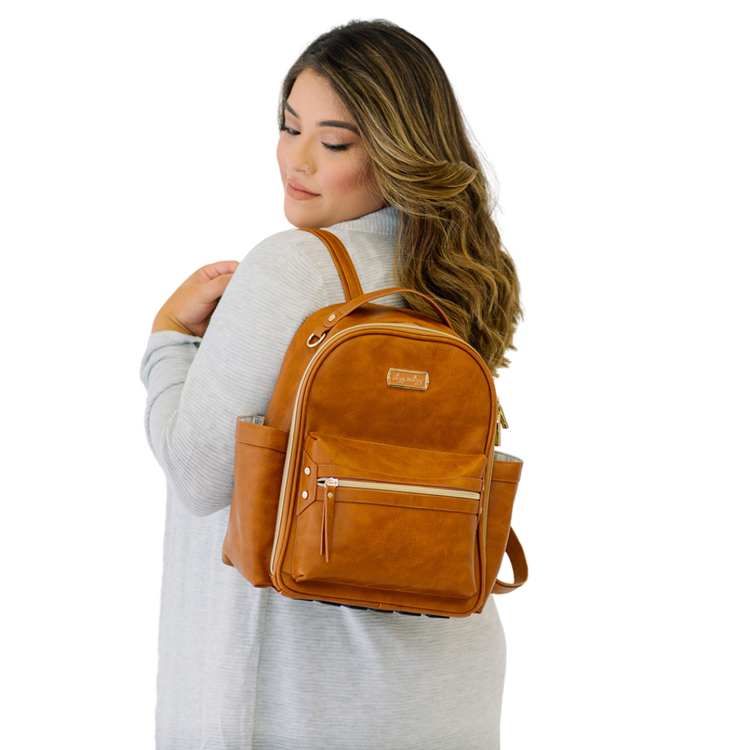 Mini Diaper Bag Backpack - Cognac