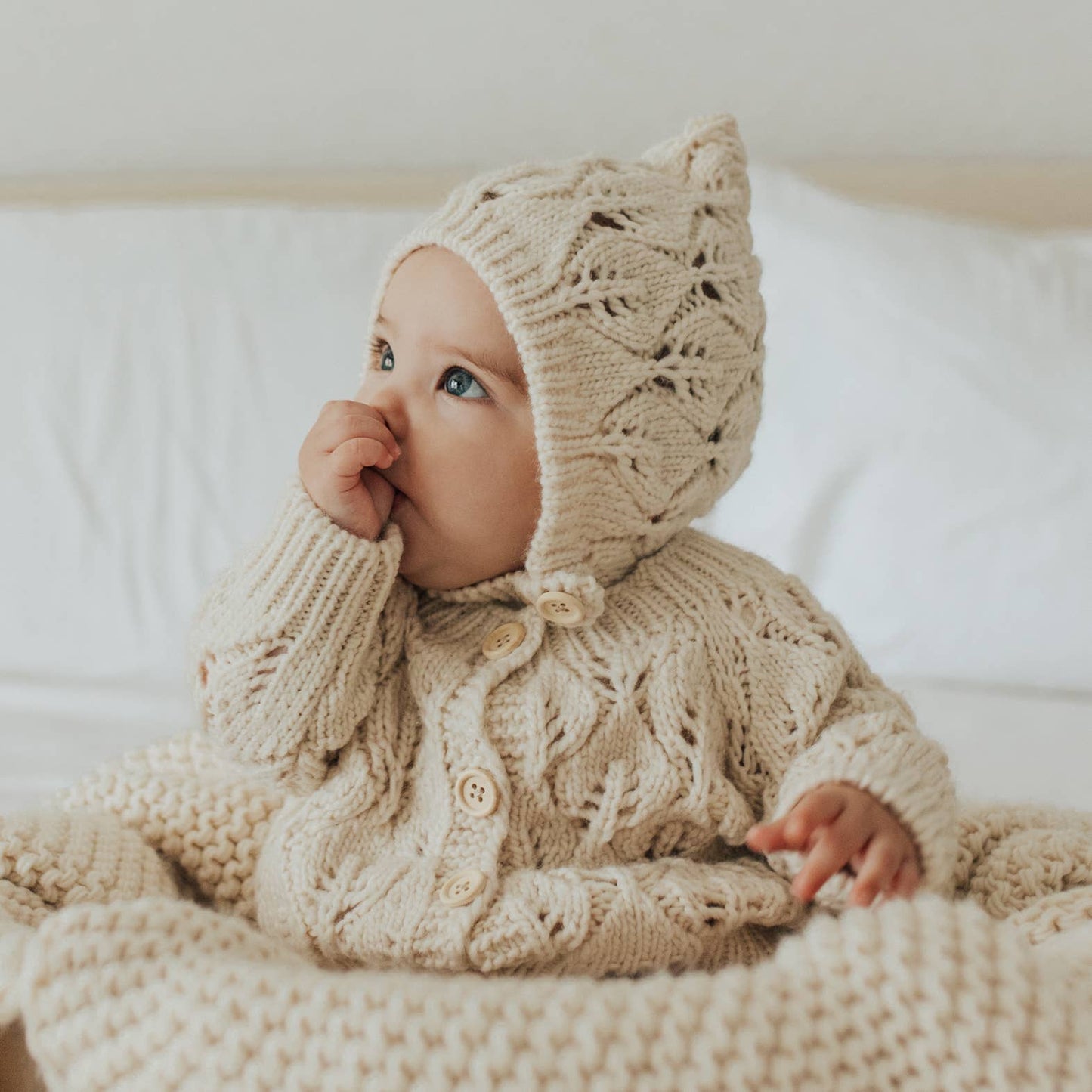 Leaf Lace Hand Knit Cardigan Sweater