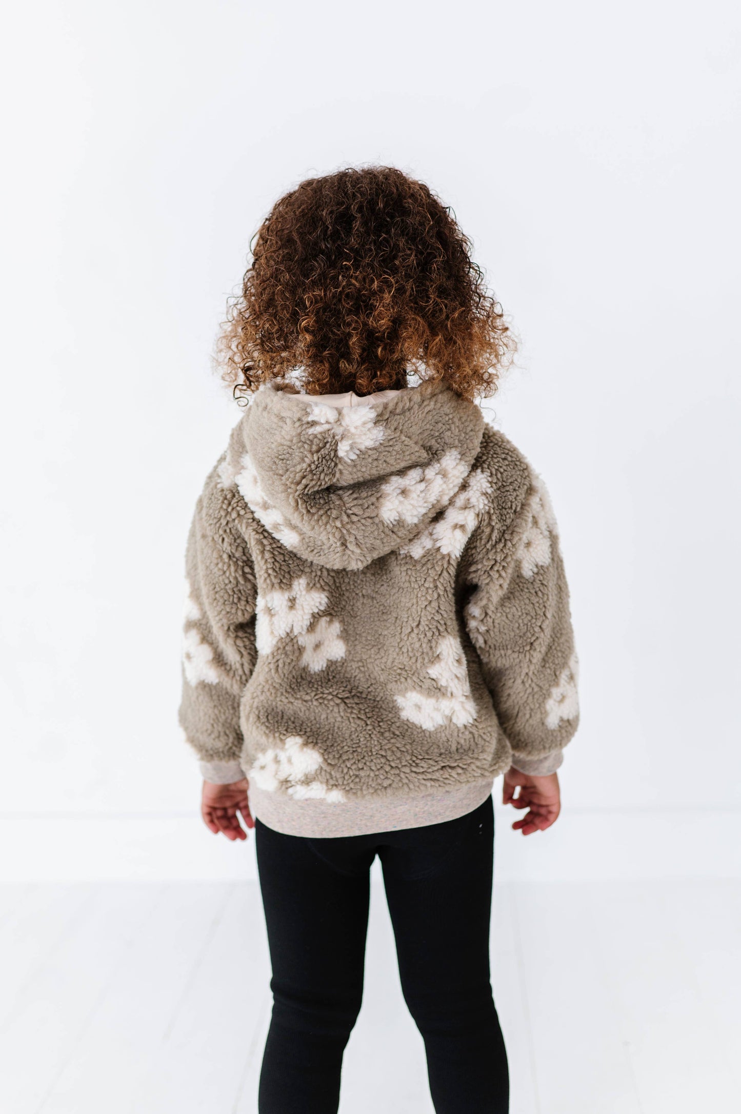 Taupe Floral Sherpa Hoodie