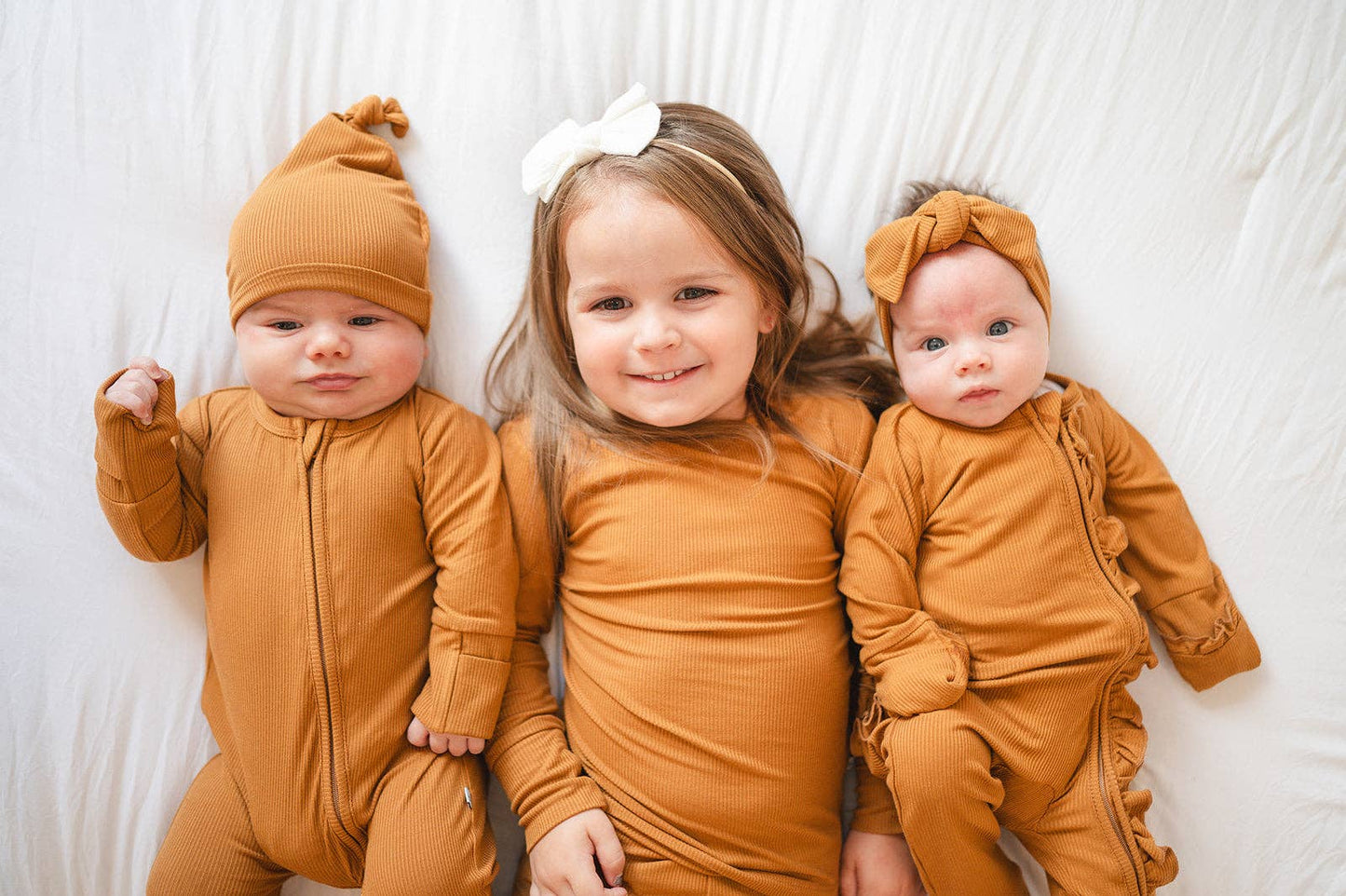 Zipper Romper - Caramel Ribbed