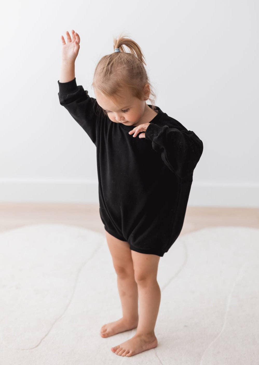 Sweatshirt Bubble Romper | Black