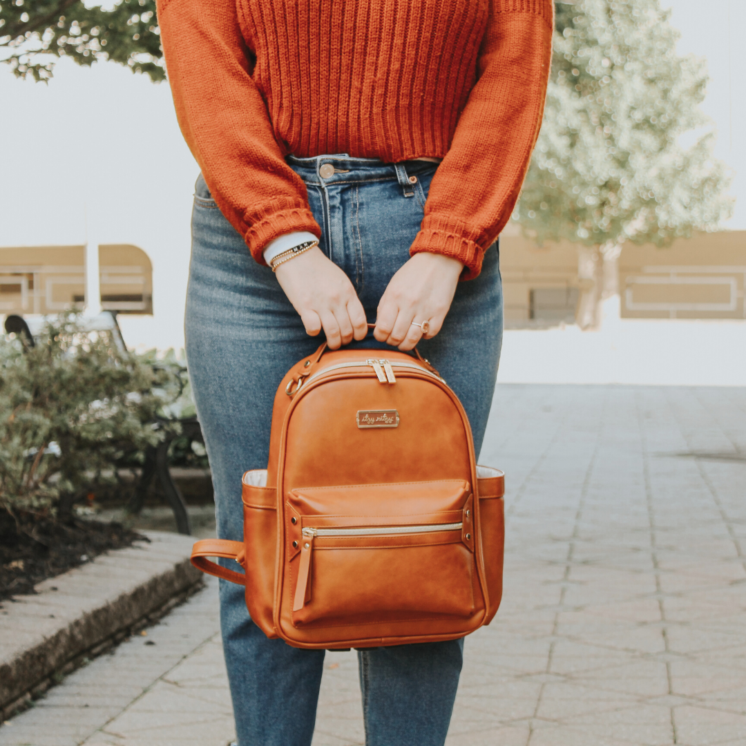 Mini Diaper Bag Backpack - Cognac