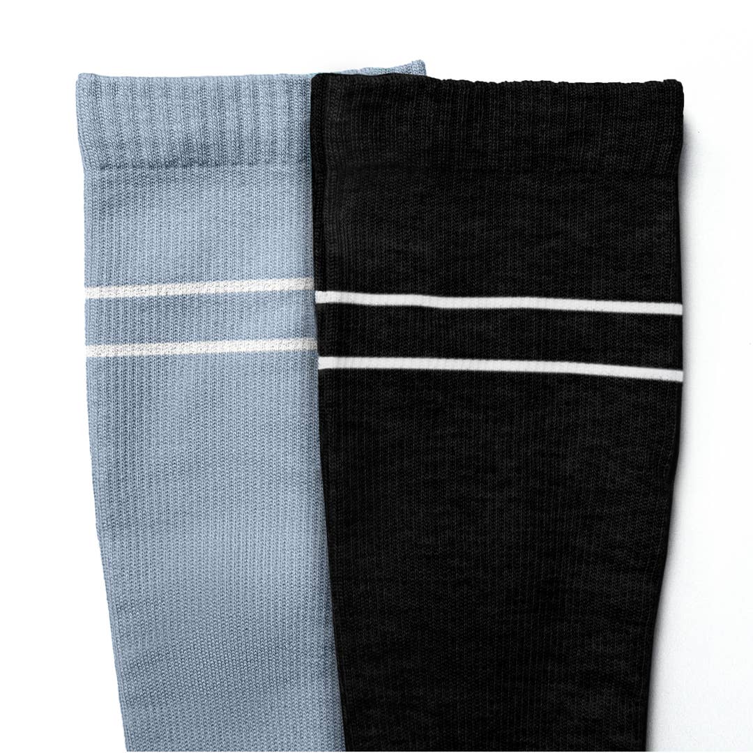 Maternity & Postpartum Compression Socks 2 Pack: Slate Blue & Black