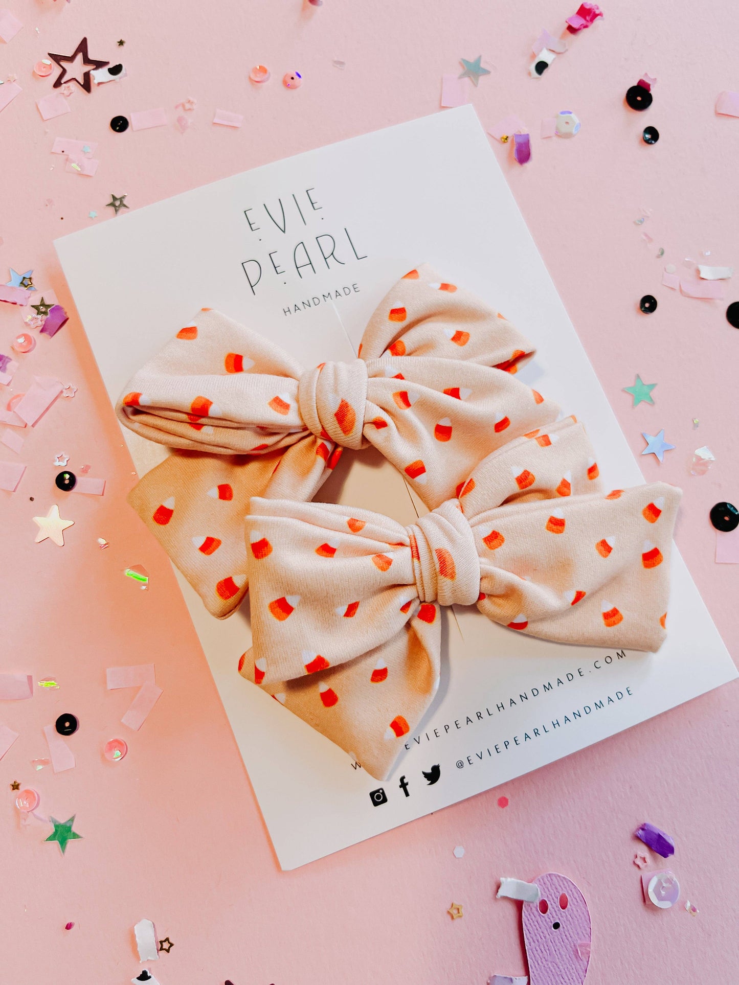 Peachy| Pink Candy Corn Medium Pinwheel Pigtail