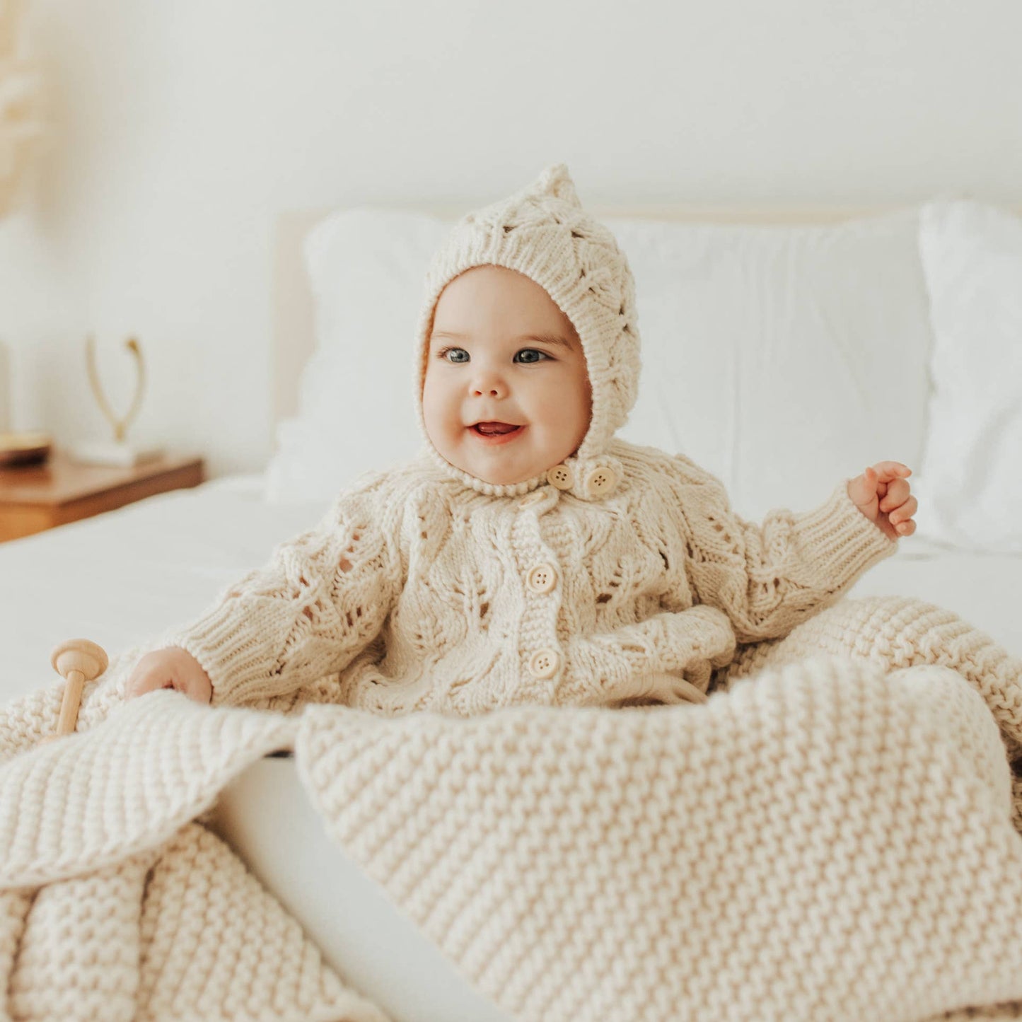 Leaf Lace Hand Knit Cardigan Sweater