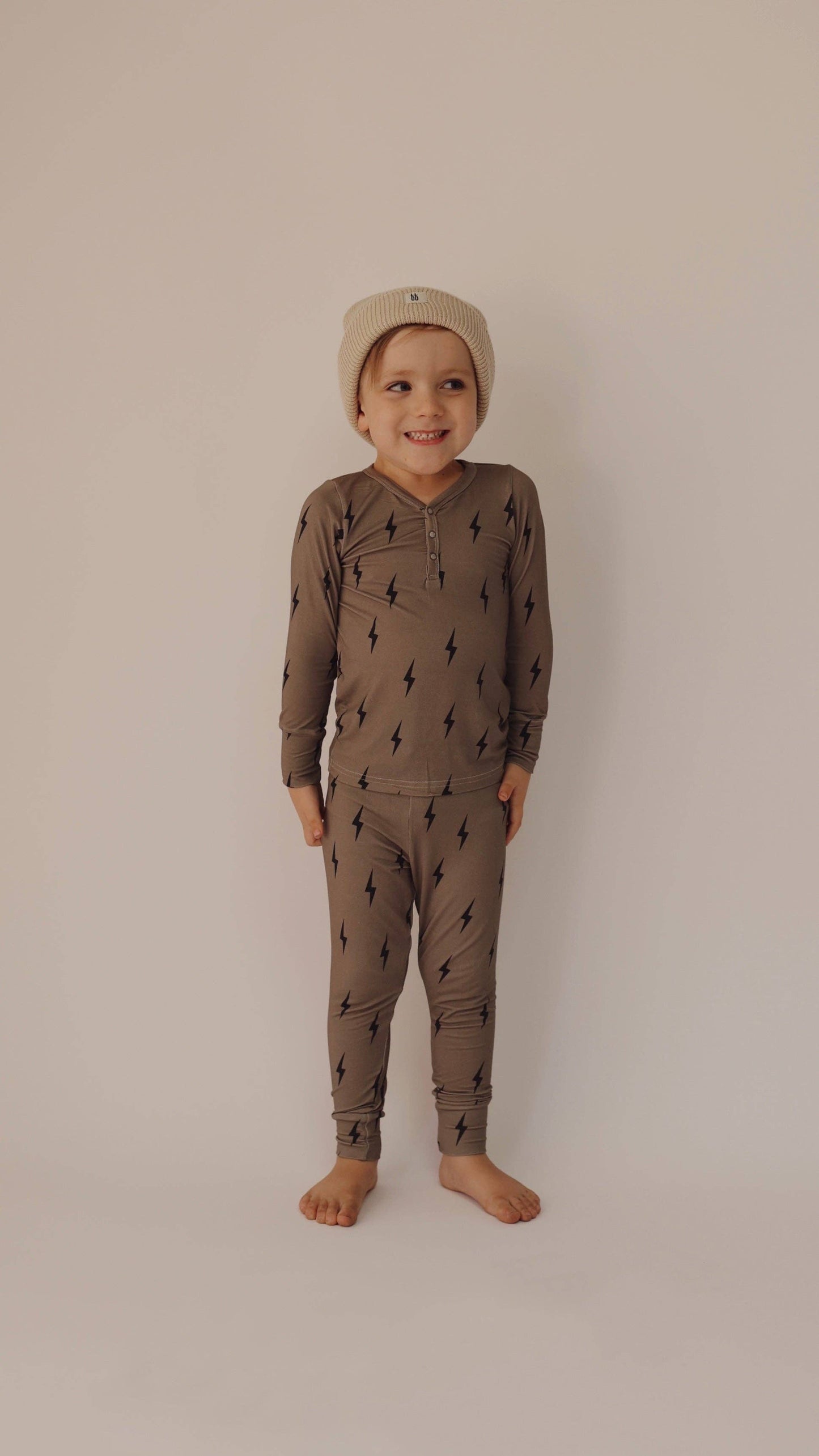 Brown & Black Lightning Bolt | Bamboo Two Piece Set