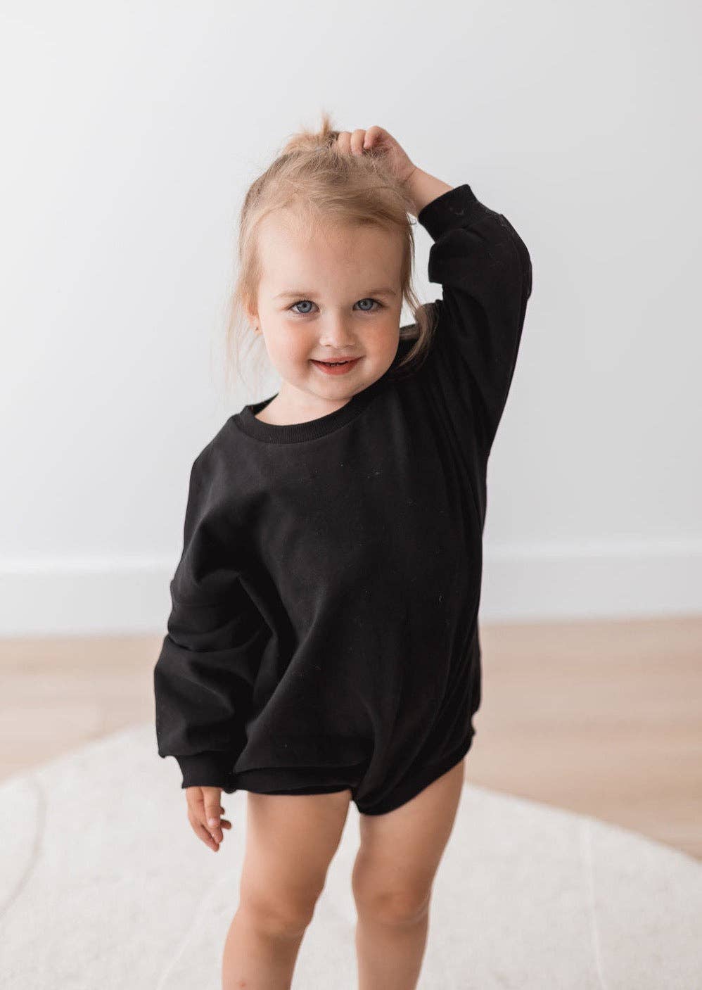 Sweatshirt Bubble Romper | Black