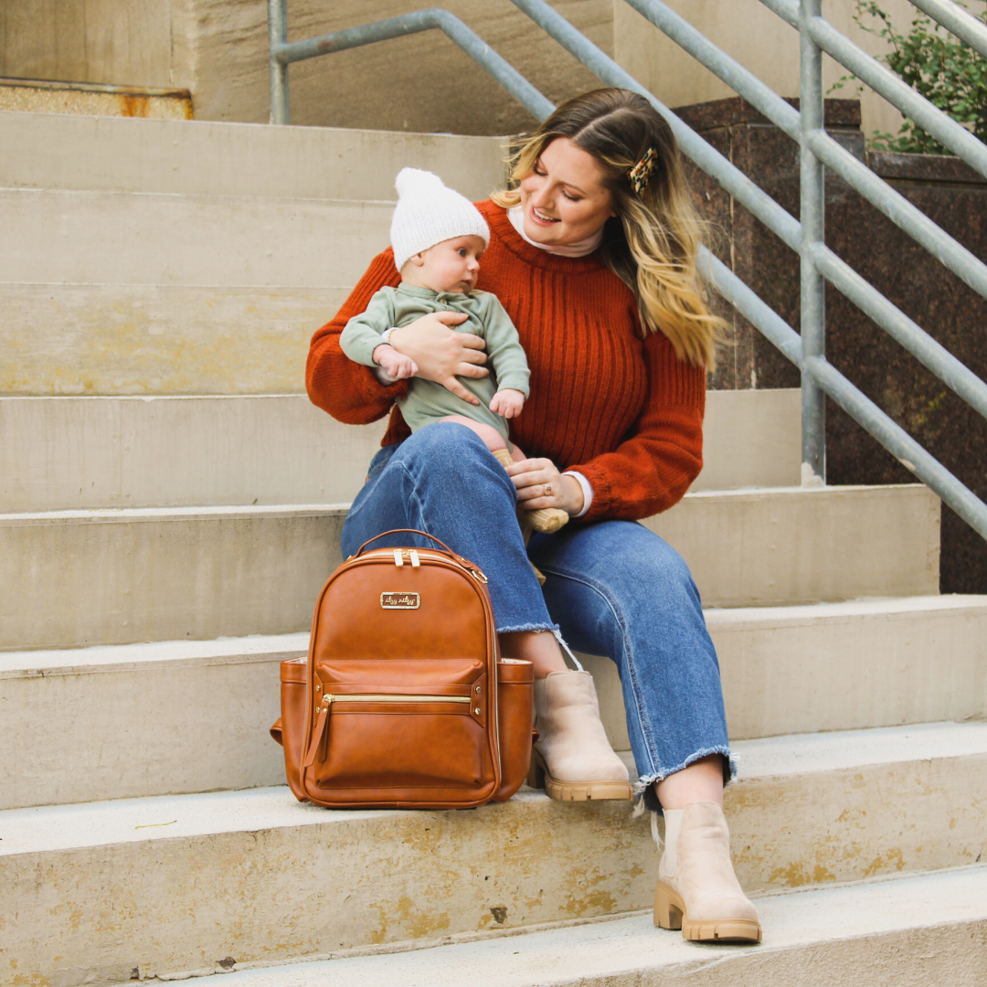 Mini Diaper Bag Backpack - Cognac