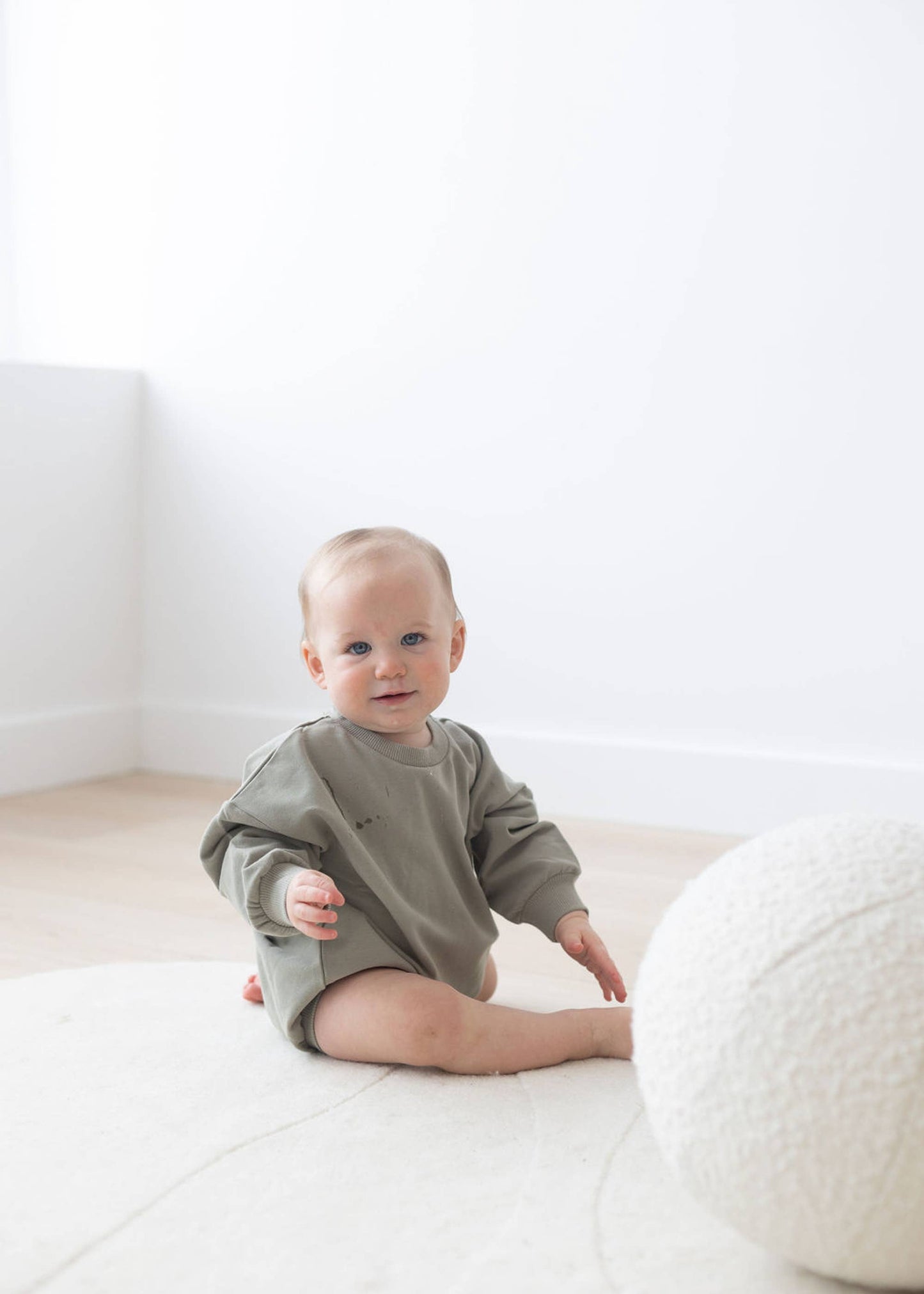 Sweatshirt Bubble Romper | Basil