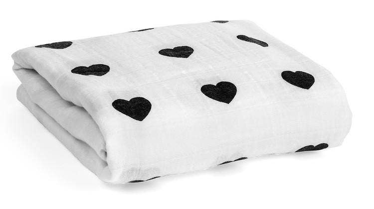 Organic Swaddle Blanket- Heart