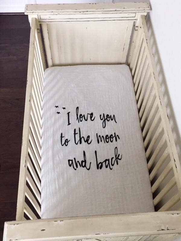 Organic Crib Sheet - I Love You to The Moon And Back