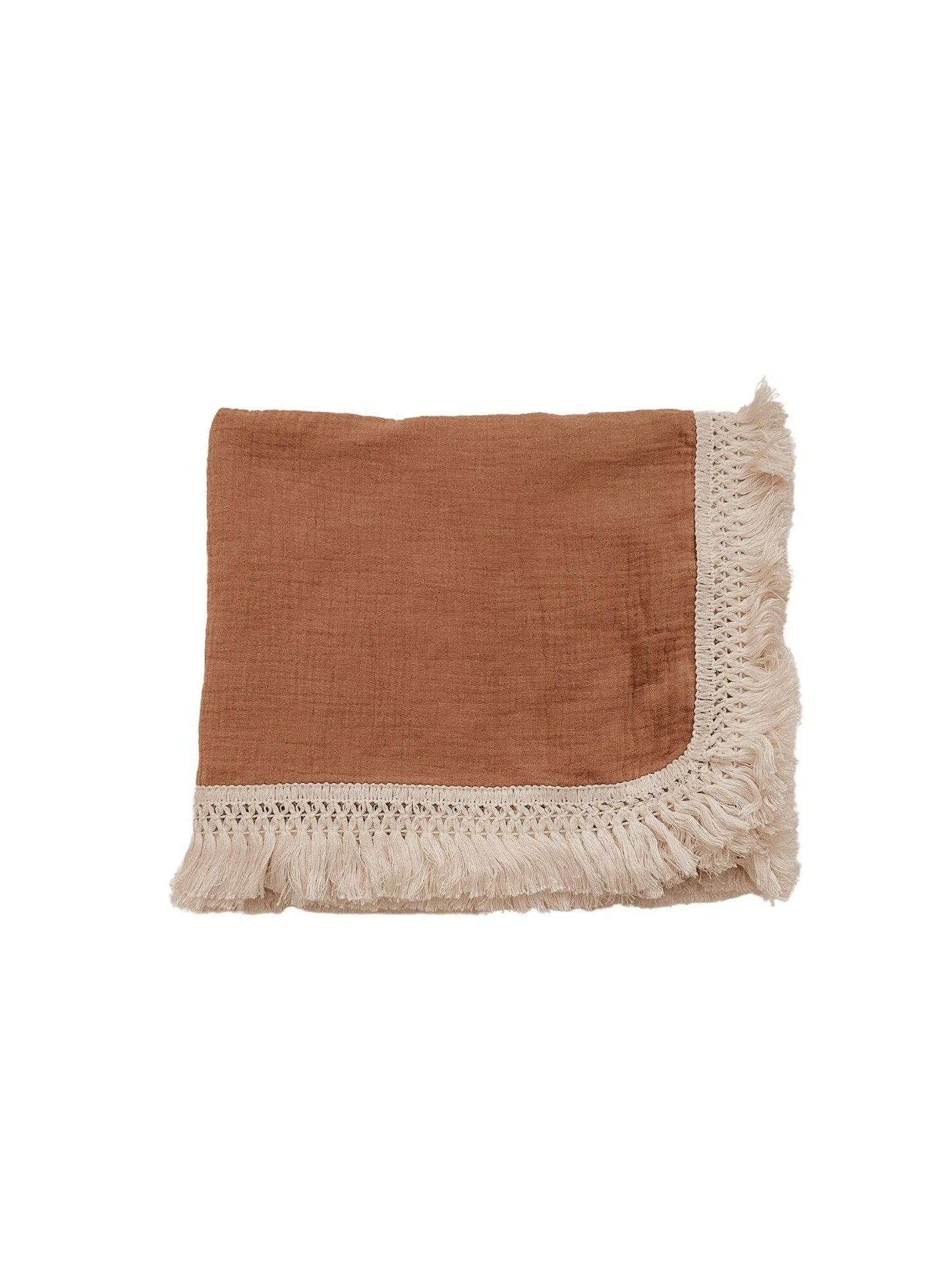 Harp Angel Boutique - Fringe Swaddle Blanket - Caramel