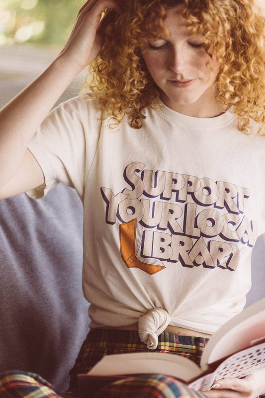 The Bee & The Fox - Support Your Local Library | Unisex Crewneck