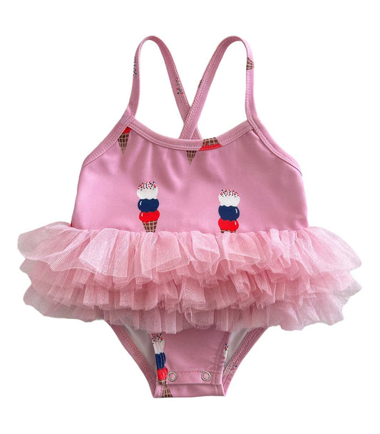 Pink Ice Cream - Ariel Tutu Swimsuit - UPF 50+