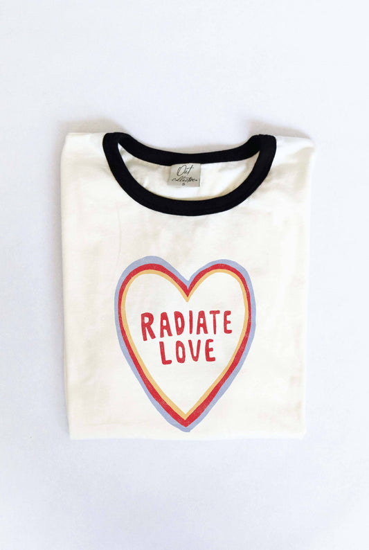 RADIATE LOVE Ringer Graphic T-Shirt